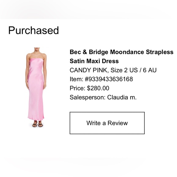 Bec and Bridge pink strapless dress - Picture 6 of 6